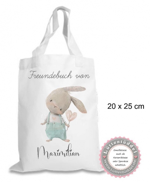 zuckersüße Tasche Hase Wechselwäsche Wechselkleidung (personalisiert) Kindergarten Wunschname KITA Kindergarten Einschulung Lüttentüddel®